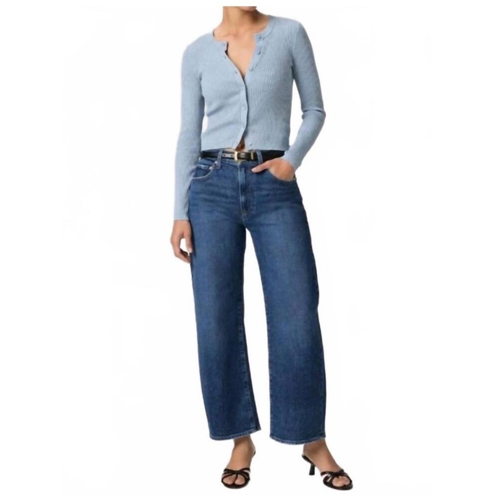 Paige Arellia Ankle Barrel Leg Jeans Sz 31 High Rise Denim NWT Clean Style